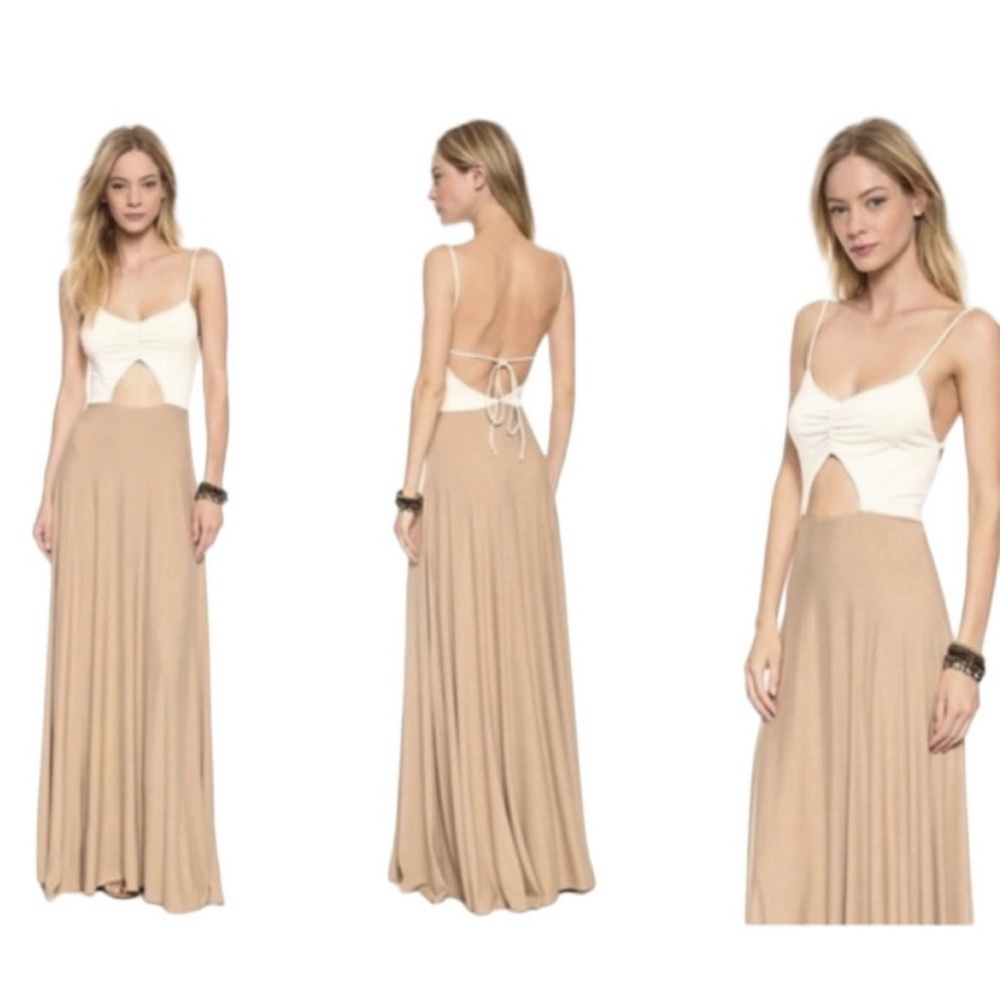 Blue Life Cutout Open Back Maxi Dress